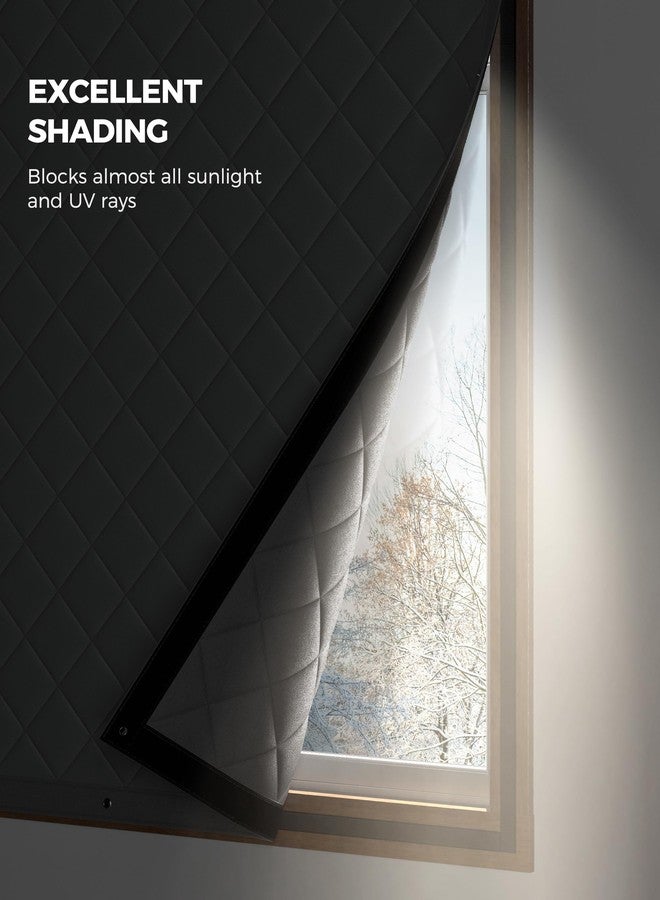 Augblinds Window Insulation for Winter, Curtain Size 52 Inch x 32 Inch, Thermal Insulated Window Cover Oxford Cloth Thicken Cotton Fiber and Loop Strips Kit for 50''× 30'' Window Winterize, Grey - Image 5