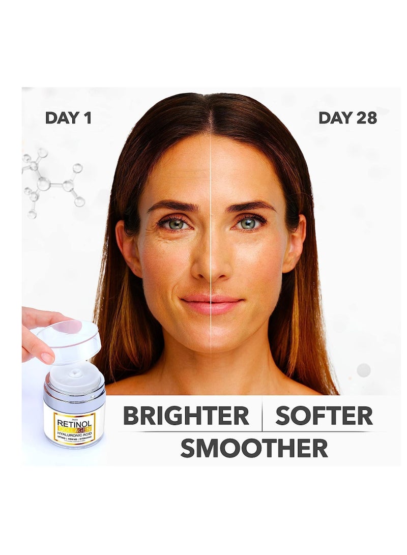 Arvesa Retinol Cream for Face - Facial Moisturizer with Collagen Cream and Hyaluronic Acid - Anti Aging Face Cream - Day and Night Face Lotion for Women and Men - Hydrating Wrinkle Cream for Face  - Image 3