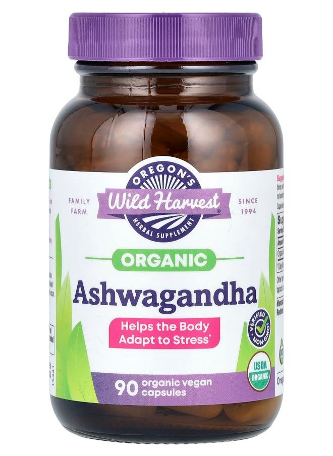 Oregon's Wild Harvest - Organic Ashwagandha 90 Organic Vegan Capsules - Image 1