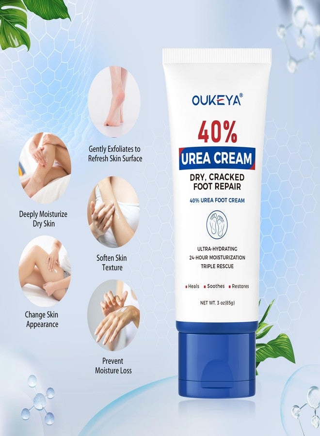 OUKEYA Urea Cream 40 Percent Tube for Dry Cracked Skin on Foot,85g - Image 2
