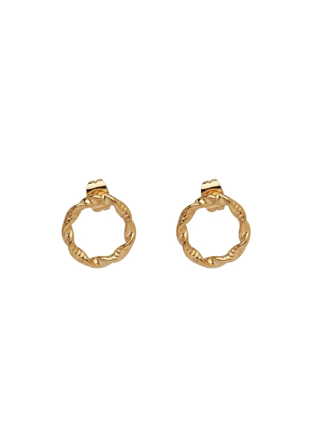 Palmonas 18K Gold Tone Plated Classic Braided Stud Earrings For Women - Waterproof & Anti-Tarnish
