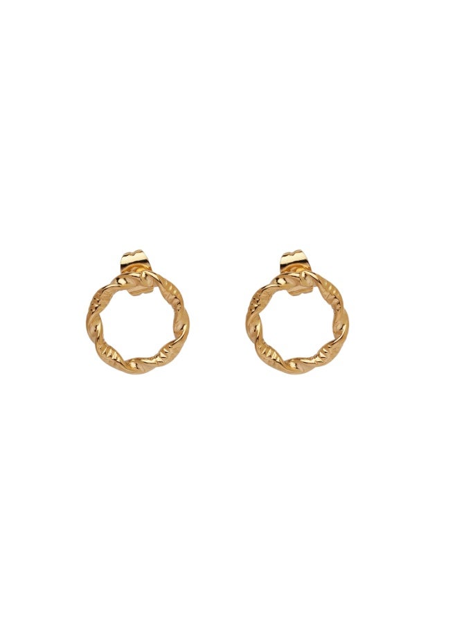 Palmonas 18K Gold Tone Plated Classic Braided Stud Earrings For Women - Waterproof & Anti-Tarnish - Image 1