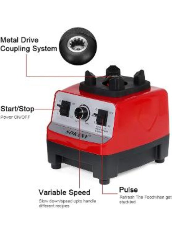 Sokany Multi-Purpose Blender, 2 Liter, 4500 Watt, Red - SK-444 - Image 5