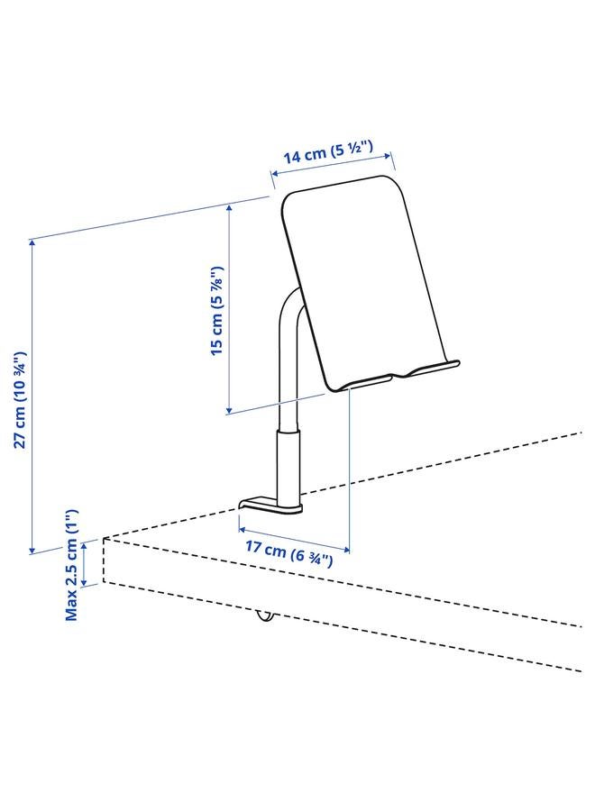 Phone/Tablet Holder, With Clamp/Light Grey-Green