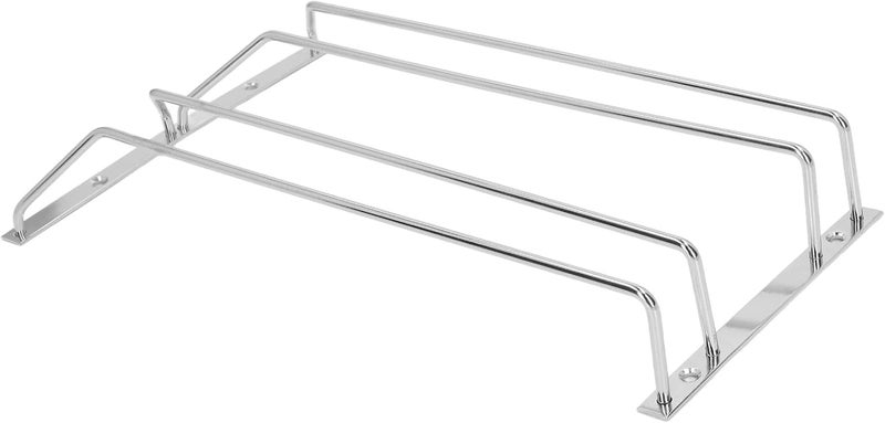 TengXiCLP Stainless Steel Double Row Wine Glass Stemware Rack, Hanging Stemware Holder Under Cabinet, Space Saving Double Row Bar Shelf for Kitchen Cabinet with Chrome Finish (M) - Image 2