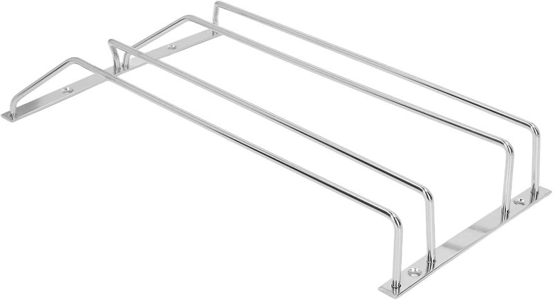 TengXiCLP Stainless Steel Double Row Wine Glass Stemware Rack, Hanging Stemware Holder Under Cabinet, Space Saving Double Row Bar Shelf for Kitchen Cabinet with Chrome Finish (M) - Image 3