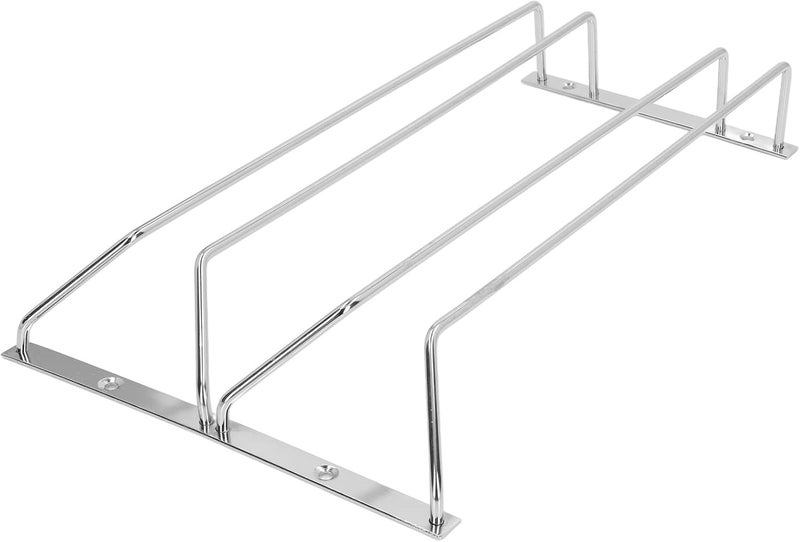 TengXiCLP Stainless Steel Double Row Wine Glass Stemware Rack, Hanging Stemware Holder Under Cabinet, Space Saving Double Row Bar Shelf for Kitchen Cabinet with Chrome Finish (M) - Image 4