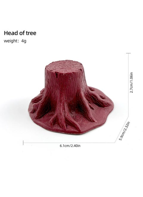 Dinosaur Themed Scene Decoration Simulation Plant Tree Wooden Head Fire Mountain Rock Fence Dinosaur Egg Sand Plate Model Access-Color:Tree Head