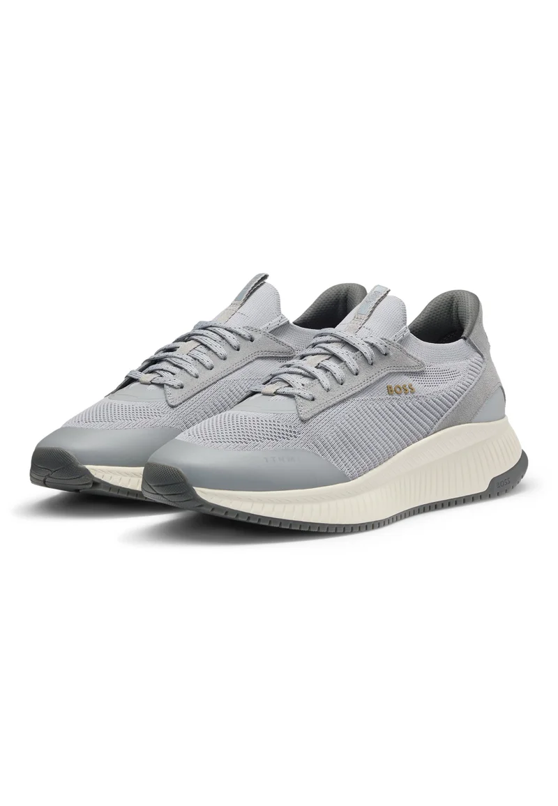 BOSS TTNM EVO trainers with knitted uppers and suede trims