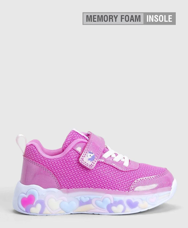 Bonfino Bonfino Heart Embossed Velcro Closure Casual Shoes - Pink