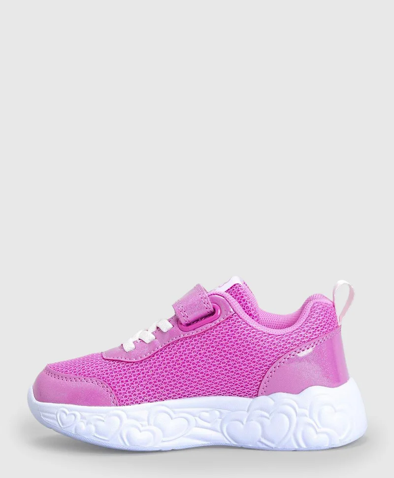 Bonfino Bonfino Heart Embossed Velcro Closure Casual Shoes - Pink