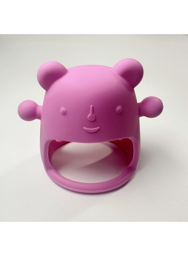 Food Grade Silicone Gloves For Relieving Teething Anxiety For Babies And Children Can Be Used In Microwave Ovens And Dishwashers.-Color:Bright Pink - Image 1