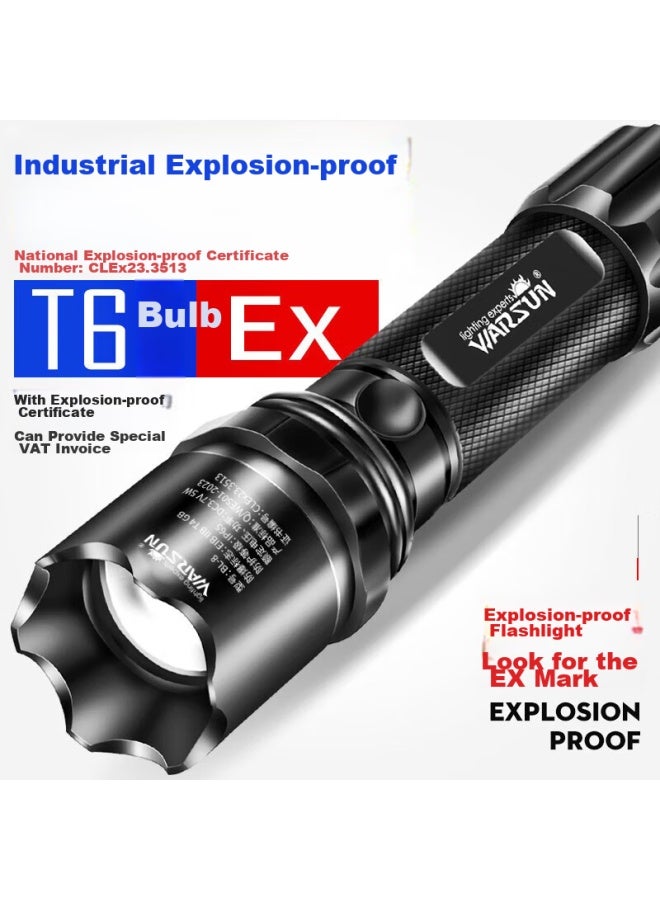 Warsun Warsun Explosion-proof Flashlight With Certificate, Led High-intensity Rechargeable Military-grade Ultra-bright Patrol Anti-explosion For Gas Stations And Chemical Plants  - Image 1