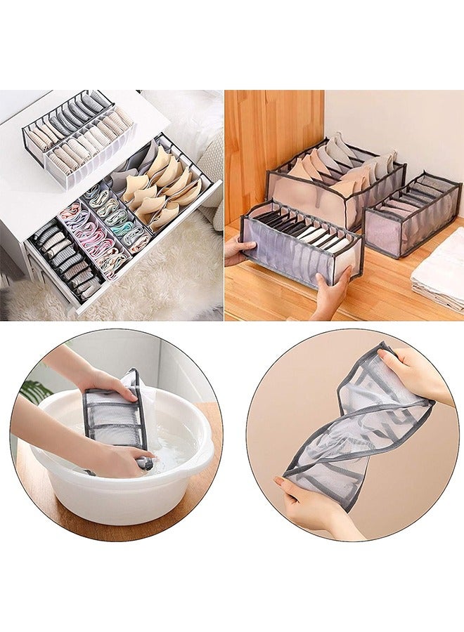 JCB CHIC 3Pcs/Set Collapsible Storage Boxes Bra Underwear Closet Organizer Foldable Container Case Drawer Divider for Necktie Bra Sock Underwear Organizer Home Closet Organizer Boxes Storage Holder  - Image 5