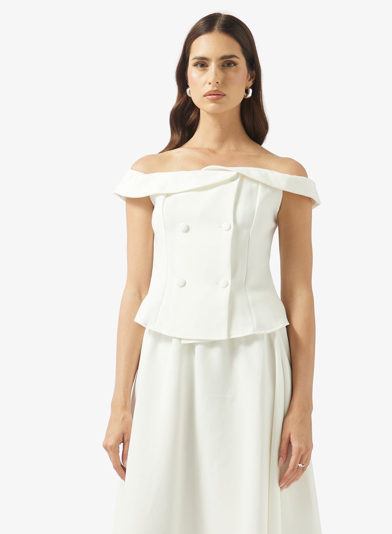 ELLA Off Shoulder Vest & Skirt Set - Image 3