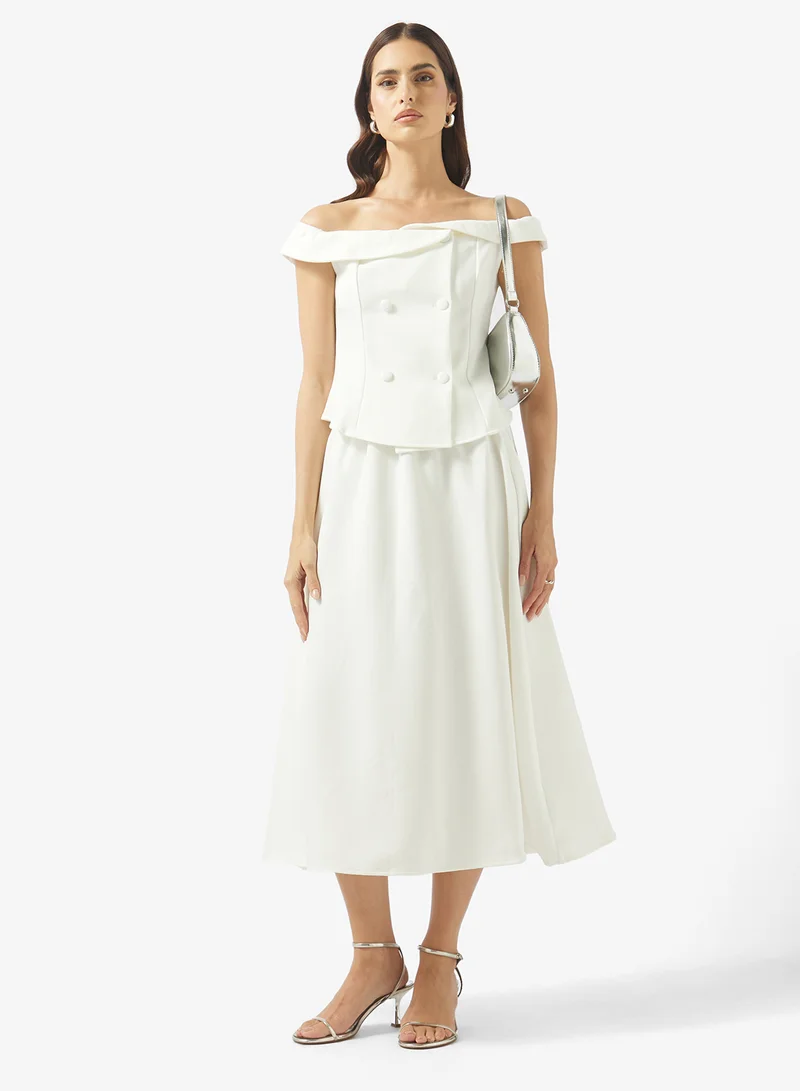 ELLA Off Shoulder Vest & Skirt Set