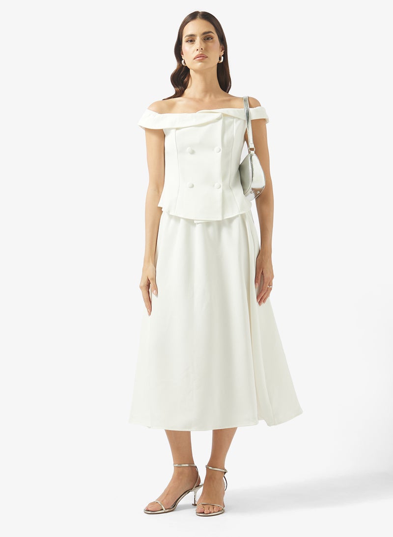 ELLA Off Shoulder Vest & Skirt Set - Image 5