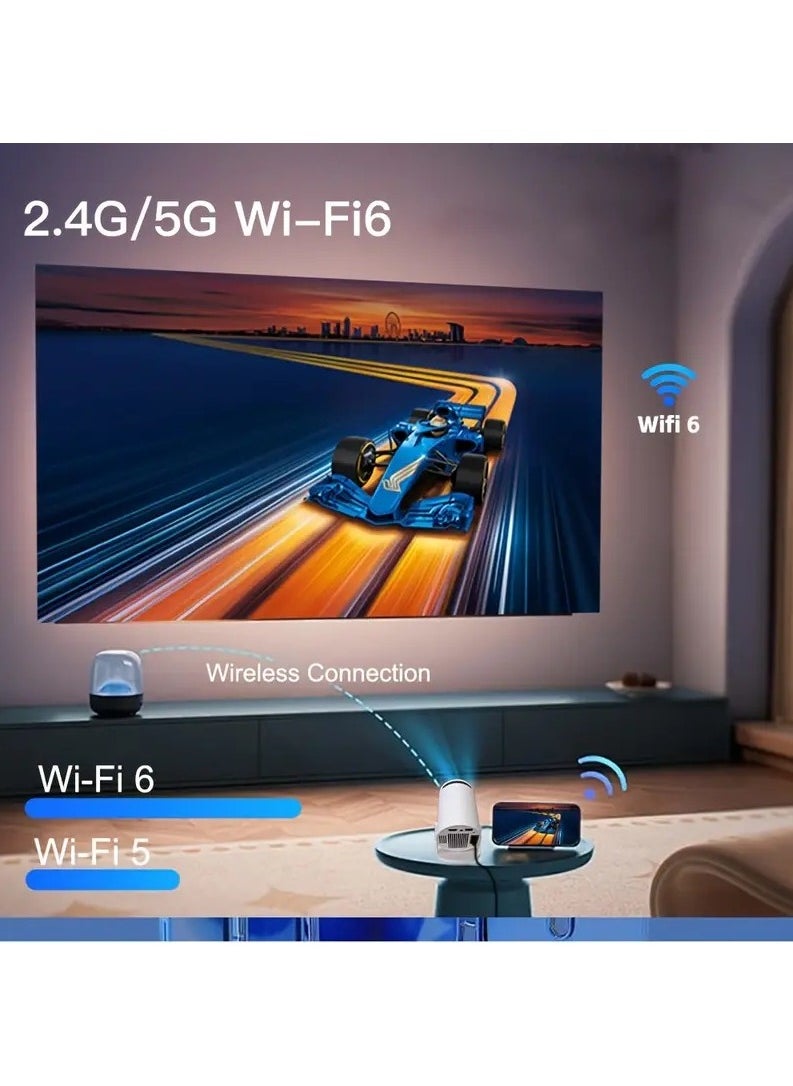 LIMOS - Smart 4K Portable Mini Projector with Built-in Speakers, Screen Mirroring, 2.4/5G WiFi, BT 5 - Image 1