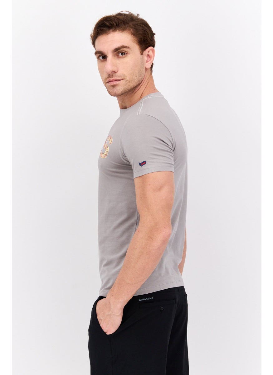 Men Crew Neck Short Sleeves Brand Logo T-Shirt, Grey - pzsku/Z734C21460BE1A0EC27CAZ/45/_/1737642491/8db2322a-5e1e-462c-af8e-701a341da0d7