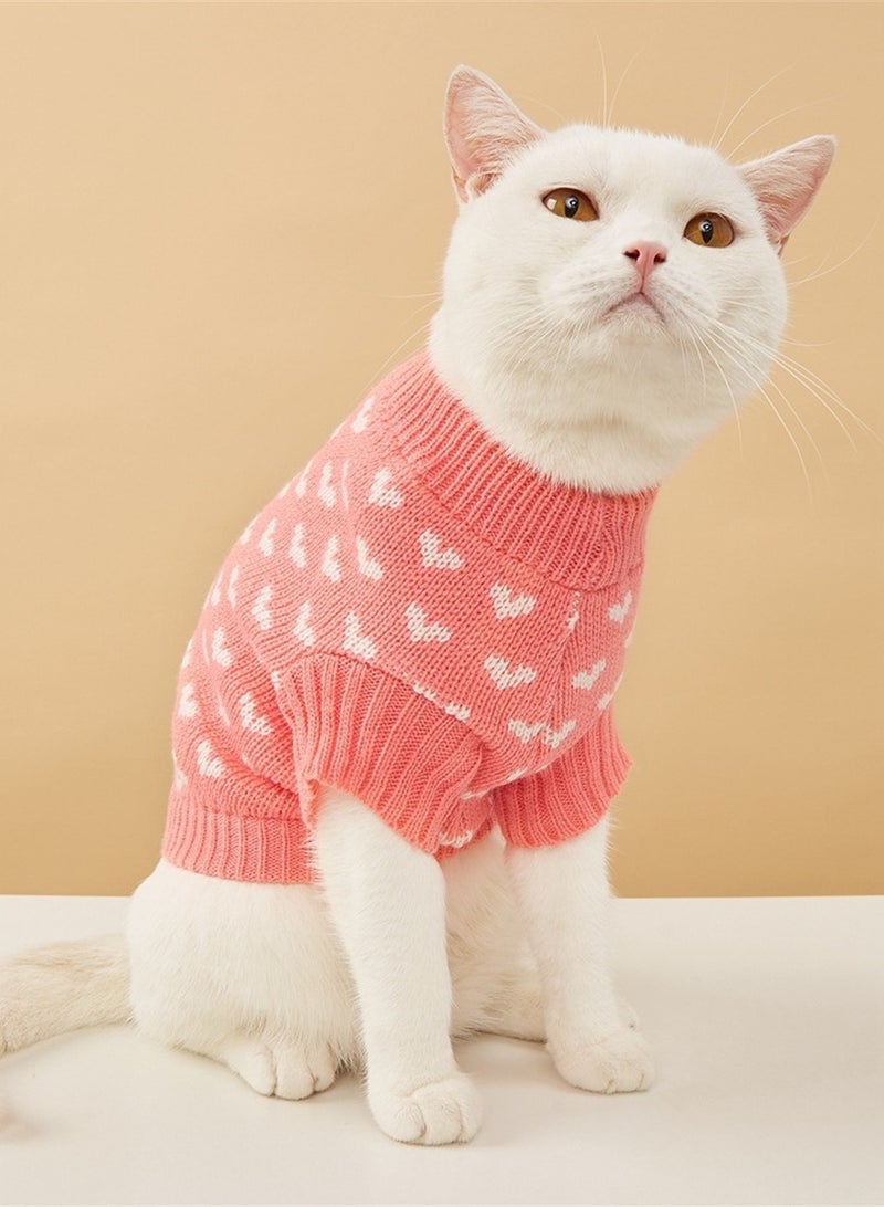 Loquat Squality Pet Clothing Love Sweater Pink - Image 1