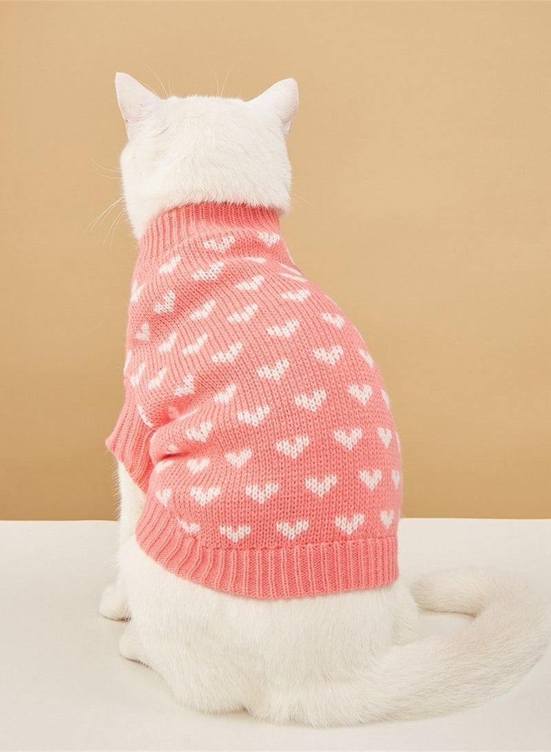 Loquat Squality Pet Clothing Love Sweater Pink - Image 2