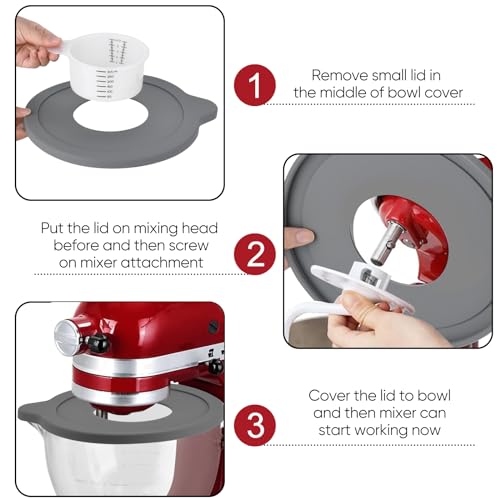 Kltchonald 2 Pack Glass Bowl Covers for KitchenAid 5 Quart Tilt-Head Stand Mixers Bowl Covers Lid - Image 2