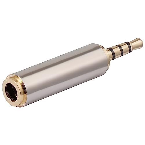 JacobsParts 2.5mm Male to 3.5mm Female Stereo Audio Headphone Jack Adapter Converter, Gold Plated - Image 1
