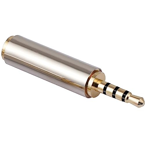 JacobsParts 2.5mm Male to 3.5mm Female Stereo Audio Headphone Jack Adapter Converter, Gold Plated - Image 3
