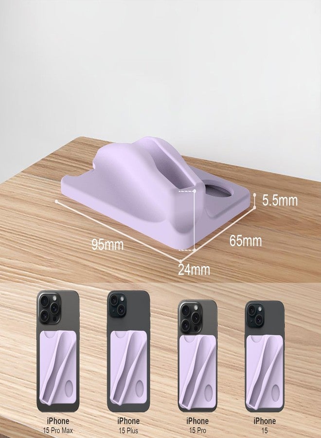 DOB SECHS Large Silicone Lip Holder with Card Holder Compatible with Summer Fridays, Tower 28, Laneige Lipstick Lip Glaze Phone Case Back Stick On Holder for iPhone and Android Smartphones,Purple - Image 2