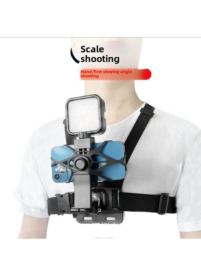 Generic Chest Mobile Phone Bracket Chest Wear With Fill Light Shooting Fixed Bracket First-person Perspective Video Recording-Colour:A Set Of Chest Straps With Lights  - Image 2