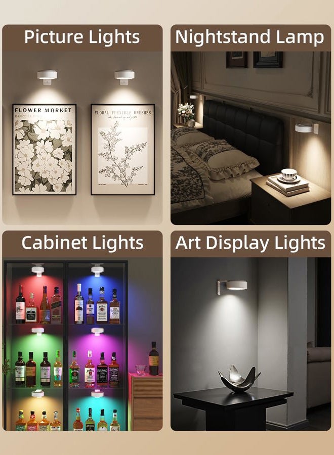 EZVALO Picture Lights for Wall, 2000mAh Rechargeable Battery Magnetic Poster Lights with 3 Color Temps & 12 RGB, Remote Dimmable Timer Painting Light, Wall Decor Light for Art Display, Frame (3 Pack) - Image 3
