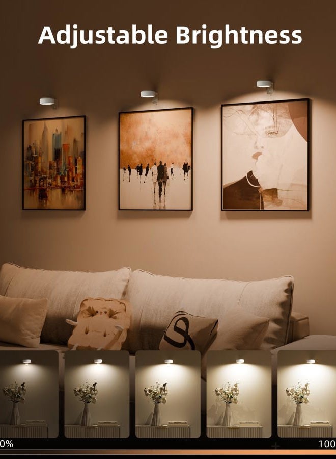 EZVALO Picture Lights for Wall, 2000mAh Rechargeable Battery Magnetic Poster Lights with 3 Color Temps & 12 RGB, Remote Dimmable Timer Painting Light, Wall Decor Light for Art Display, Frame (3 Pack) - Image 4