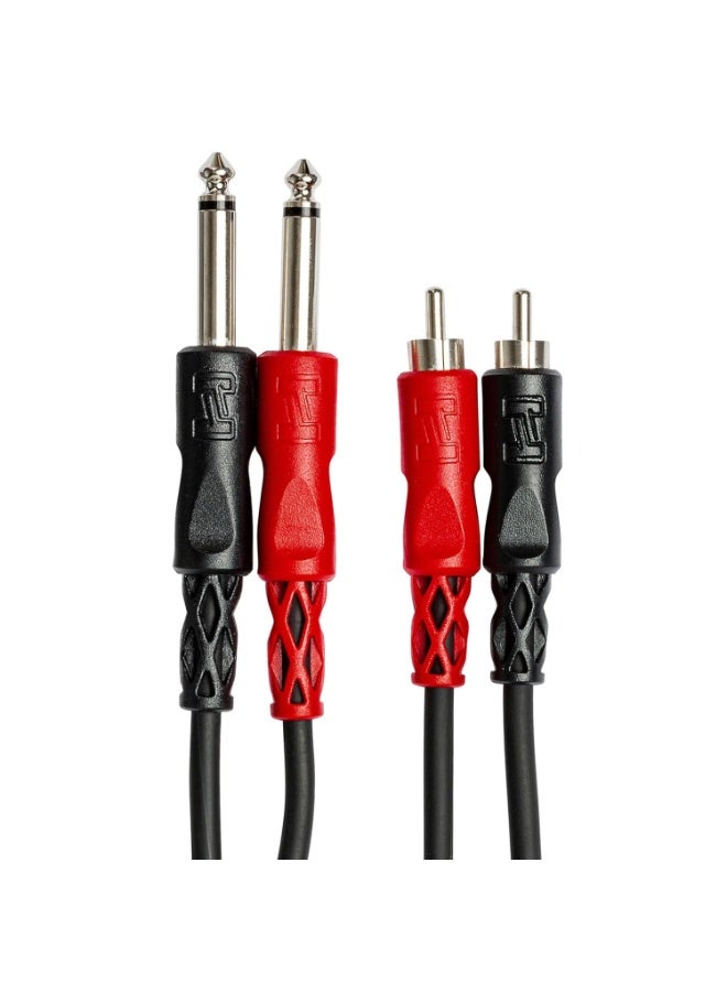Hosa CPR-204 Stereo Interconnect, Dual 1/4 Inch TS to Dual RCA, 13 Feet - Image 3