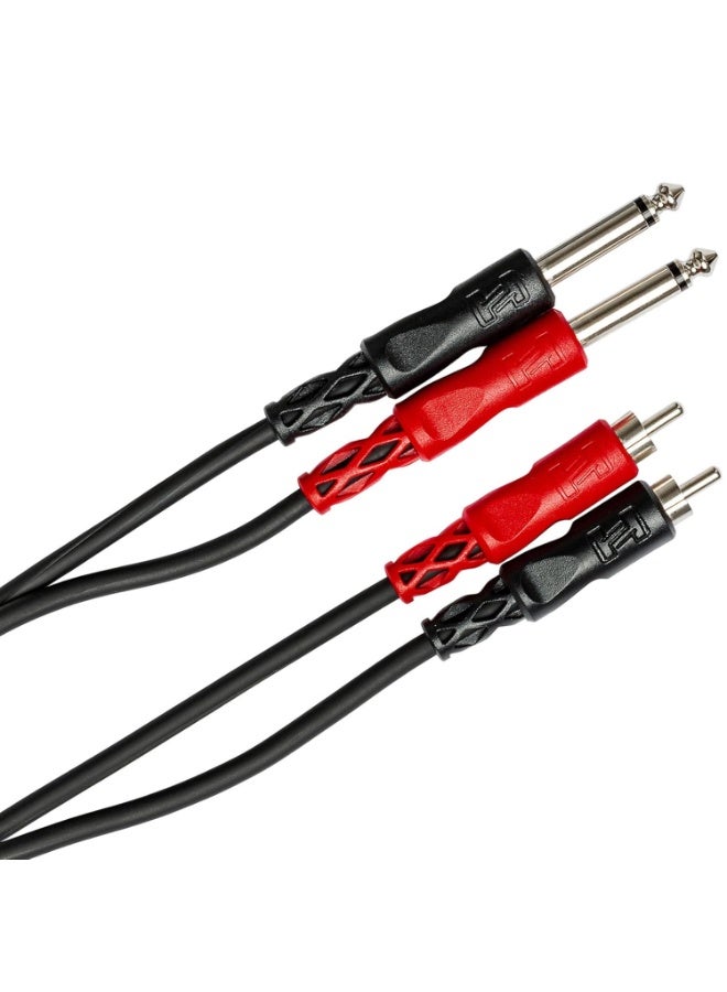 Hosa CPR-204 Stereo Interconnect, Dual 1/4 Inch TS to Dual RCA, 13 Feet - Image 4