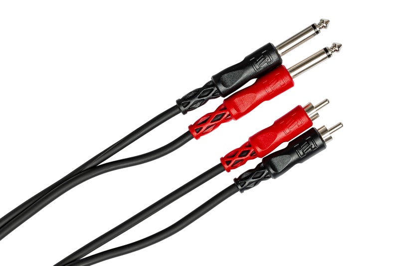 Hosa CPR-204 Stereo Interconnect, Dual 1/4 Inch TS to Dual RCA, 13 Feet - Image 1