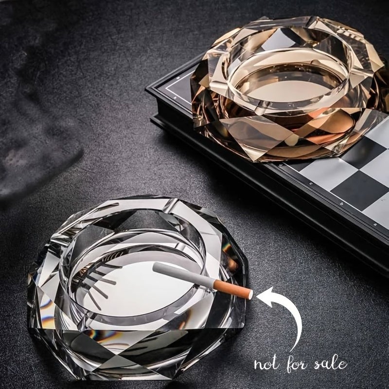 Large White Artificial Crystal Ashtray Smoking Accessories Portable Decorative Cigar Ashtray 5.91 Inch Holiday Gift For Friends Lovers - Image 2