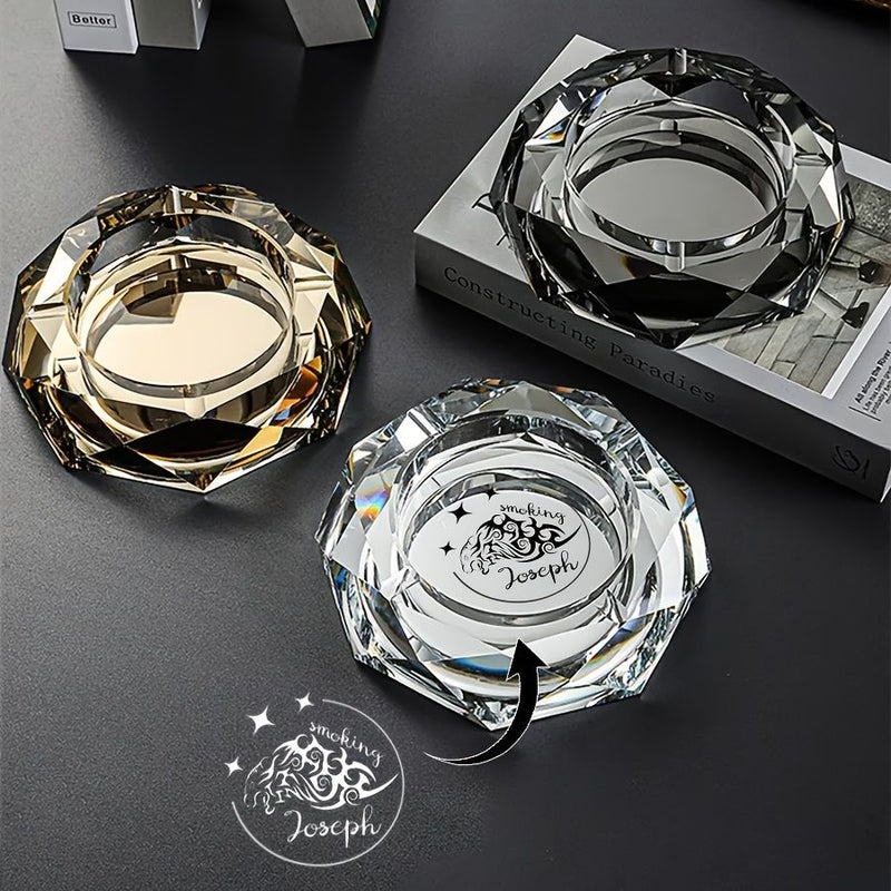 Large White Artificial Crystal Ashtray Smoking Accessories Portable Decorative Cigar Ashtray 5.91 Inch Holiday Gift For Friends Lovers - Image 1