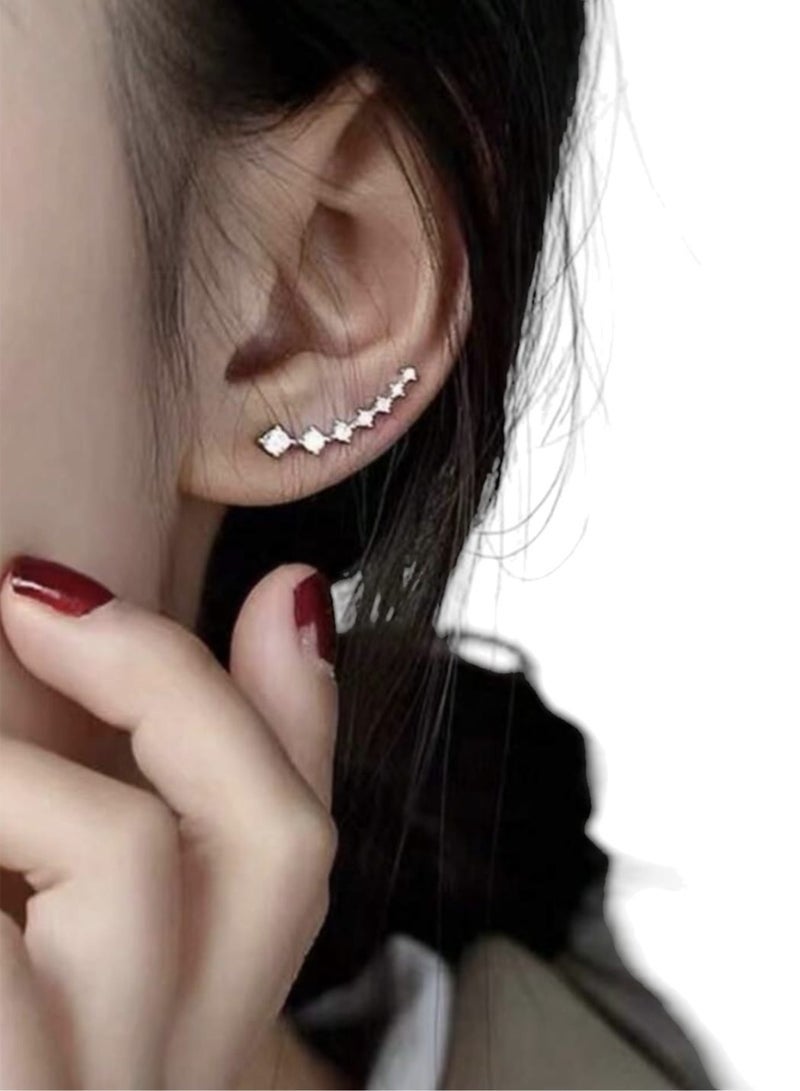 يوجا زوج من أقراط الطوق المصنوعة من سبيكة عصرية، بتصميم أنيق وبسيط - Image 2