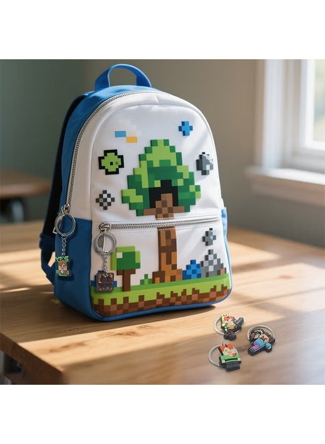 عبوة مكونة من 12 سلسلة مفاتيح ماين كرافت هدية عيد ميلاد خفيفة الوزن وعلامات مفاتيح قابلة للنقل لخزانة أو حقيبة ظهر للأولاد والبنات والأطفال - Image 5