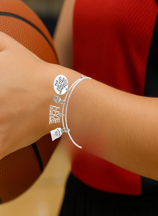 Infinity Collection - Basketball Bracelet, Charm Bracelet Jewelry, Gift for Female Players, "She Did" Inspirational Basketball Jewelry for Women - Image 5