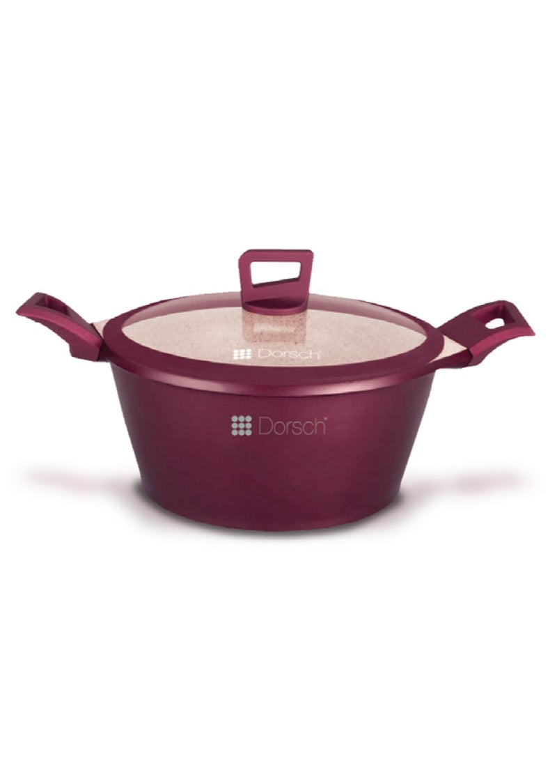 دورش كسرولة Dorschhome Premium - طلاء سيراميك "PROGLIDER" غير لاصق - متين ومقاوم للخدش - معتمد من TUV - توزيع مثالي للحرارة - جاهز للحث للطهي الاستثنائي (24 سم)  - Image 1