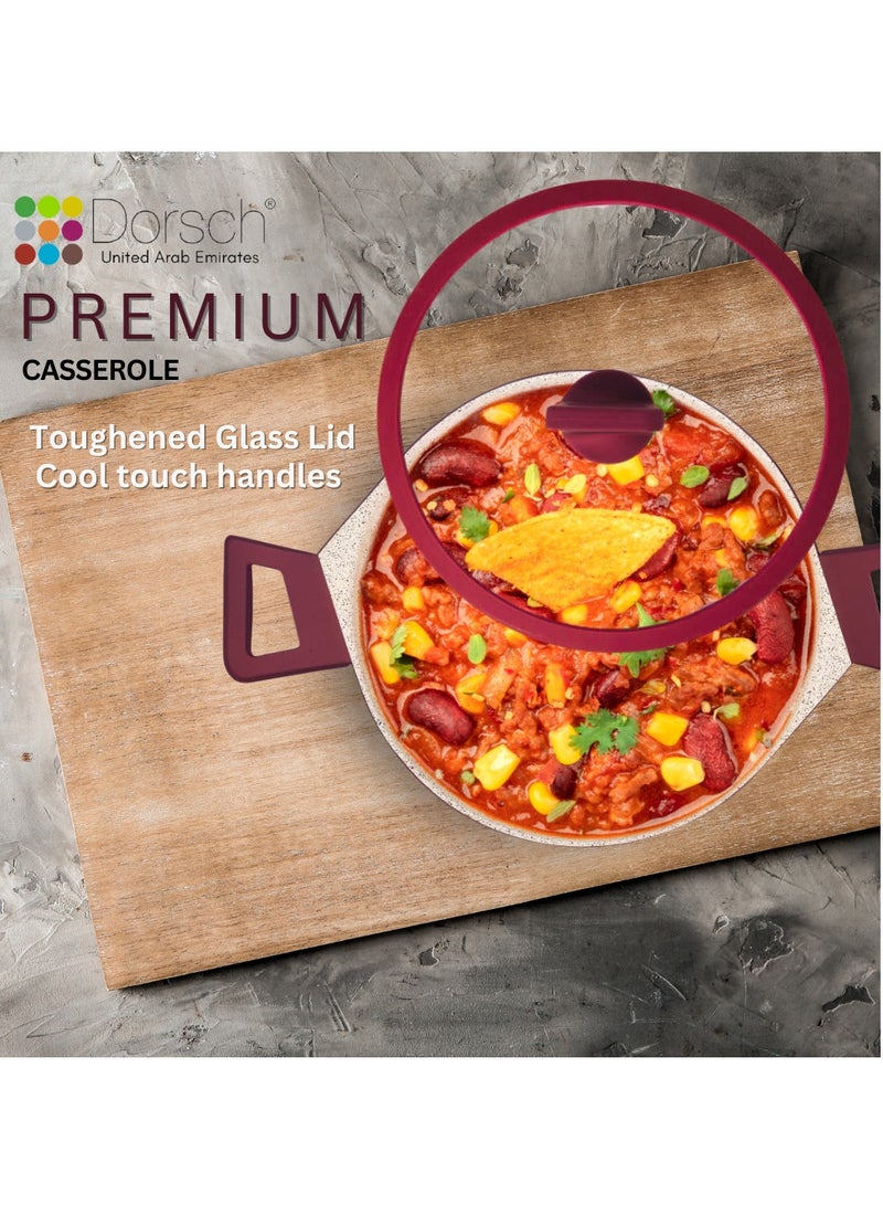 دورش كسرولة Dorschhome Premium - طلاء سيراميك "PROGLIDER" غير لاصق - متين ومقاوم للخدش - معتمد من TUV - توزيع مثالي للحرارة - جاهز للحث للطهي الاستثنائي (24 سم)  - Image 4