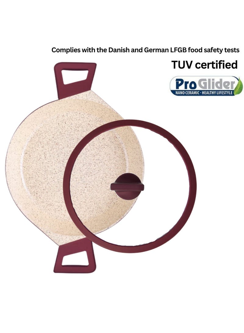 دورش كسرولة Dorschhome Premium - طلاء سيراميك "PROGLIDER" غير لاصق - متين ومقاوم للخدش - معتمد من TUV - توزيع مثالي للحرارة - جاهز للحث للطهي الاستثنائي (24 سم)  - Image 5