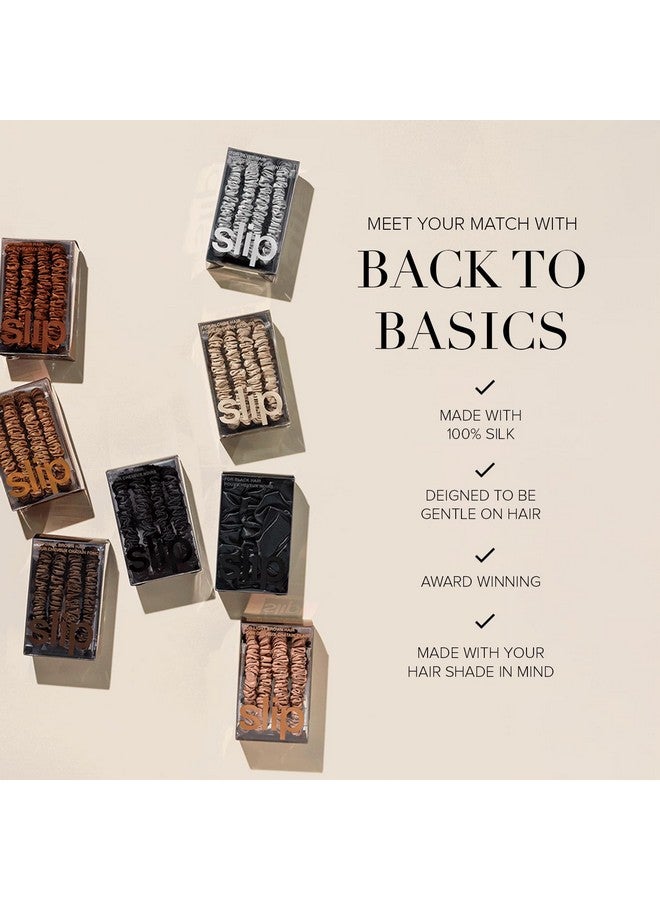 slip Back to Basics Dark Brown Midi & Large Scrunchie Set | Includes 2 Midi & 1 Large Pure Silk Scrunchies | 100% Mulberry Silk, Anti-Crease, Gentle on Hair, Reduces Breakage | Elegant & Durable - Image 2