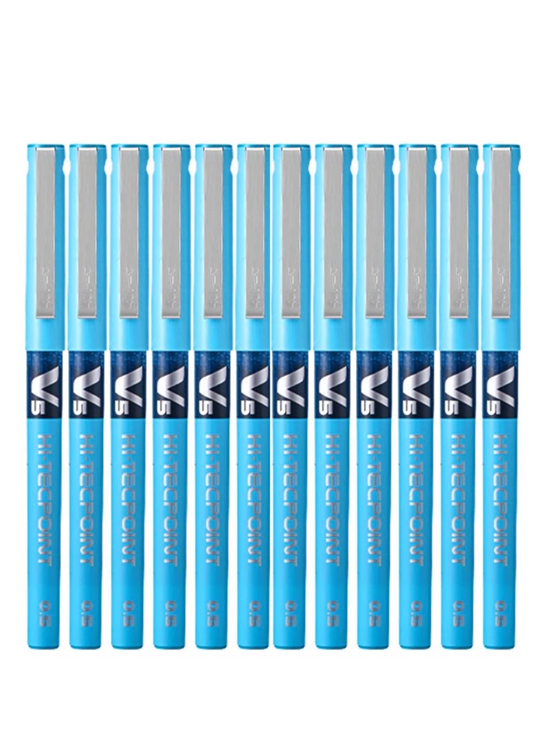 PILOT 12-Piece Hi-tecpoint V5 Fine Rollerball Pen Light Blue Ink - Image 1