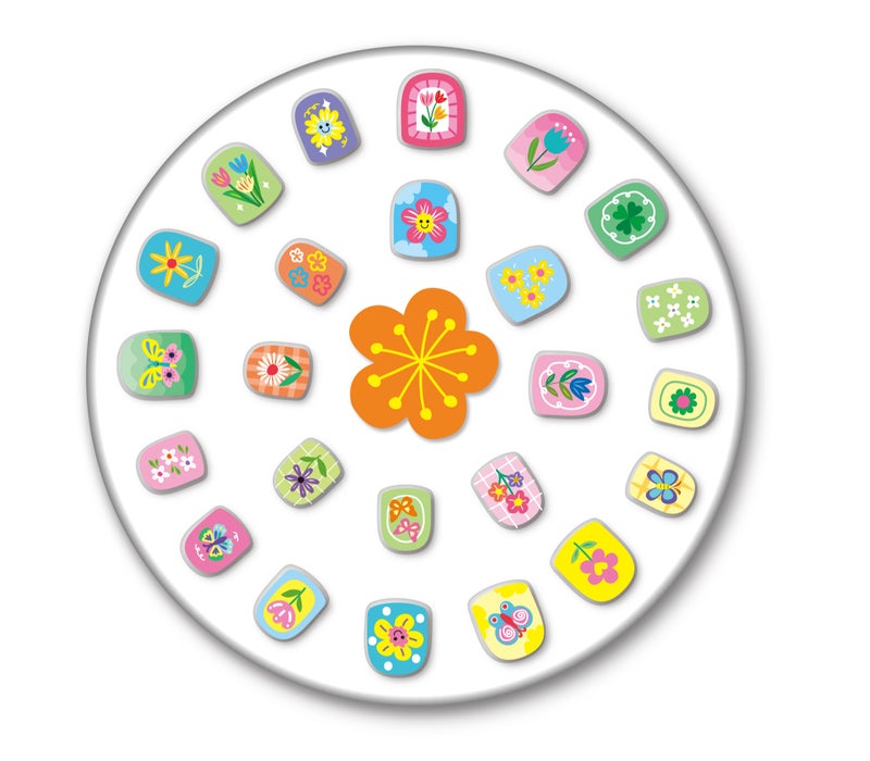 Avenir - Fancy Me Press-On Nails for Kids – Garden World | 24 Pre-Glued Artificial Nails with Tweezer | Easy Apply & Remove | Fun Nail Art Kit for Girls & Gift Set - Image 3