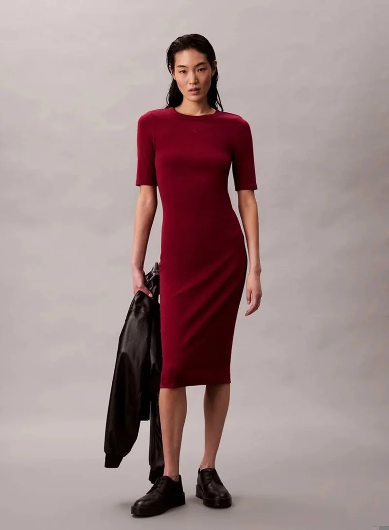 Calvin Klein Jeans Cotton Contour Midi Dress