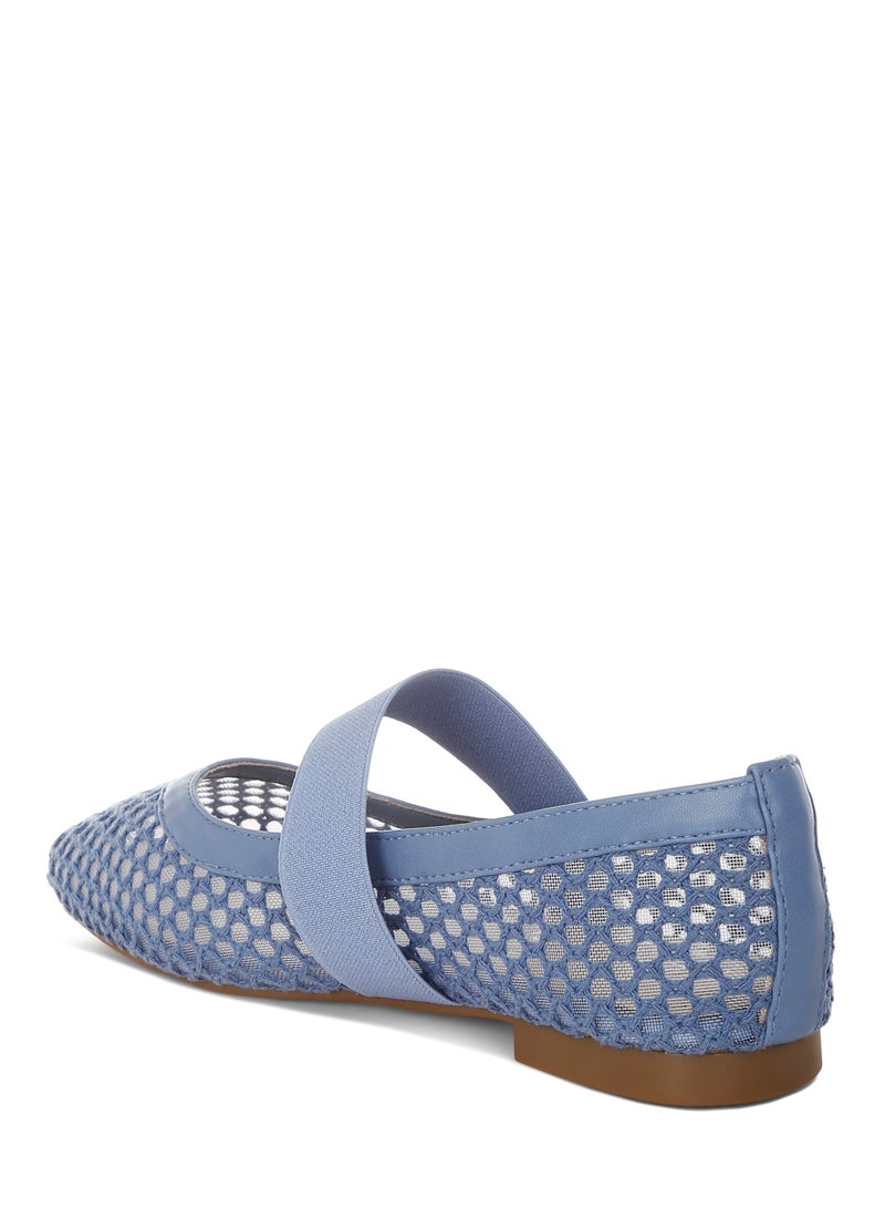 لندن راج حذاء باليرينا بحزام يصل إلى منتصف القدم باللون الأزرق - Image 3