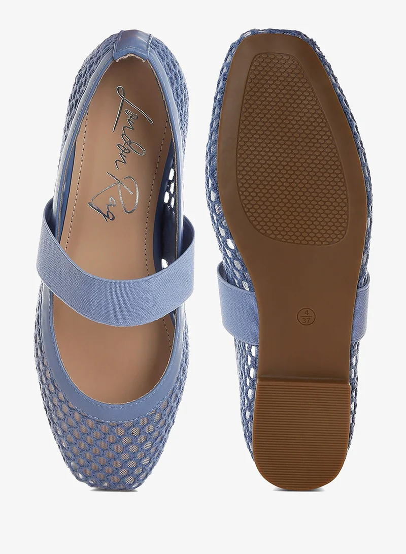 London Rag Blue Mid-Foot Strap Ballerinas in Blue for Women | Best Price UAE