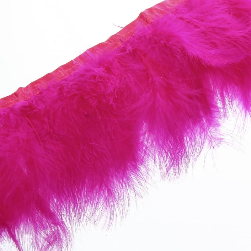 Sowder Turkey Marabou Feather Fringe Trim Pack of 2 Yards(Fuchsia) - Image 1